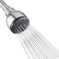 AMAZING FORCE Shower Head 3 Inches Anti-clog Fixed Shower Heads High Pressure Chrome with Adjustable Swivel Brass Ball Joint Chrome