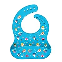 Simple Modern Baby Shark Silicone Bib for Babies, Toddlers | Lightweight Baby Bibs for Eating with Food Catcher Pocket | Soft Silicone with Adjustable Fit | Bennett Collection | Baby Shark Friends