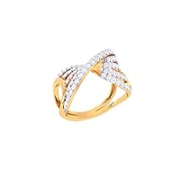Jewels 14K Gold 0.64 Carat (H-I Color,SI2-I1 Clarity) Natural Diamond Band Ring