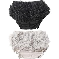 2 Pack of Toddler Infant Baby Girls Bloomers Lace Ruffle Bowknot Cotton Cute Bloomer Shorts