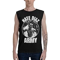 Nate Diaz Mens Cotton Sleeveless Crew Neck T-Shirts Quick Dry Muscle Swim Beach Tank Tops