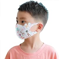 Kids Face Anti Dust Mask Face Mouth Mask, Reusable Washable Outdoor Unisex Mask,Fabric Face CoverAnti-Pollution,Haze Dust Face Health Mouth Protection for Kids Girls Boys (5 pack, White animals)