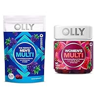 OLLY Men's & Women's Multivitamin Gummy, Immune Support, Vitamins A-E, Calcium, Zinc, 60 & 45 Day Supply