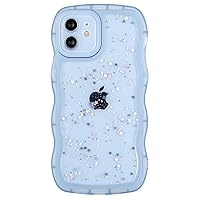 Compatible with iPhone 11,Cute Kawaii Bling Sparkle Glitter Frame Shape Soft Silicone Shockproof Protective Phone Case Cover for Women Girls Blue