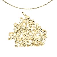 Jewels Obsession Silver Saying Necklace | 14K Yellow Gold-plated 925 Silver You Can't Be Too Rich or Too Thin Saying Pendant with 18