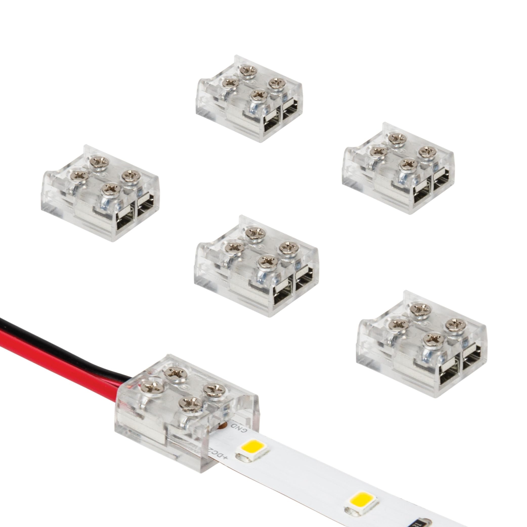 Armacost Lighting 2 Pin LED Strip Light Screw Tape to Wire Connector (6-Pack) 566022