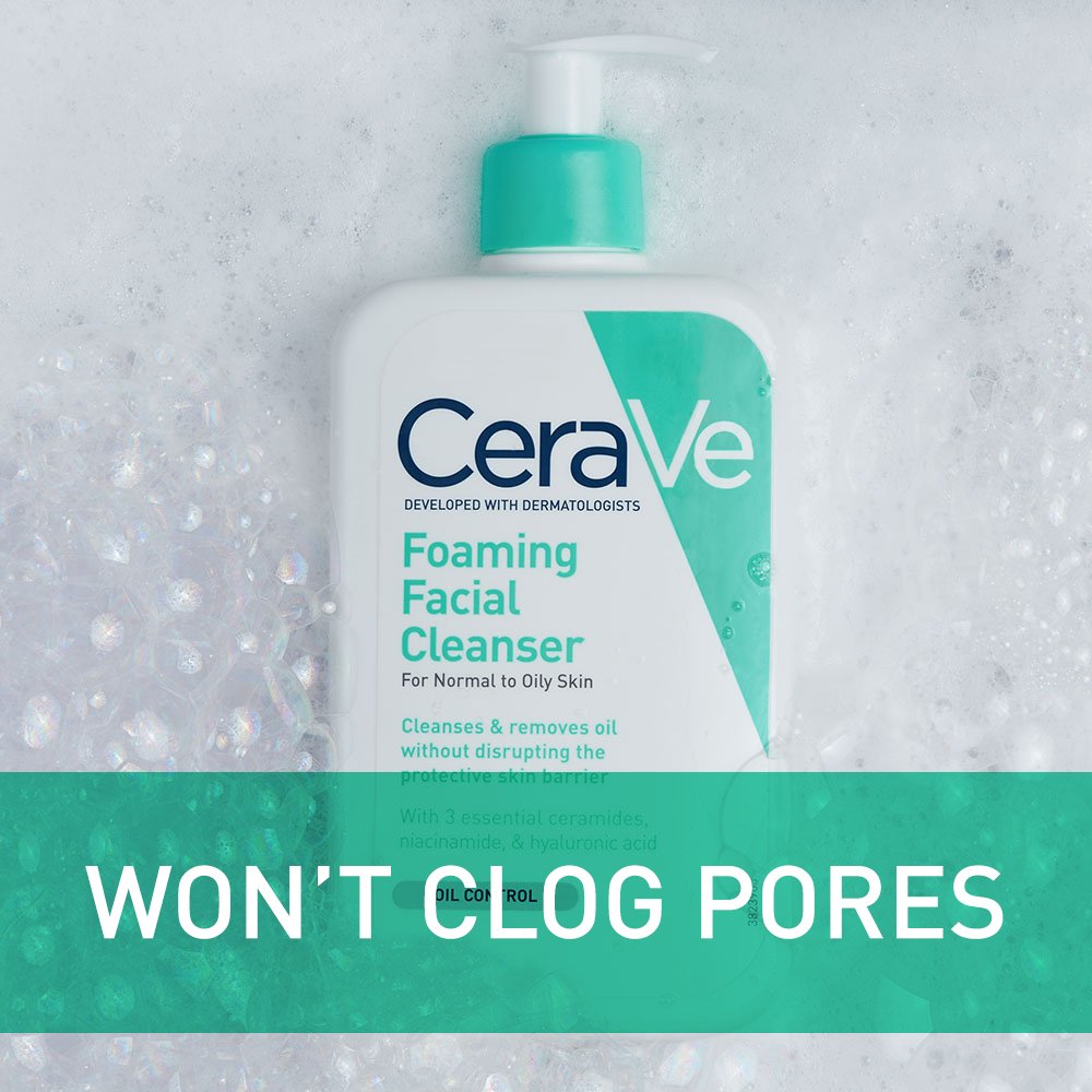 CeraVe Foaming Facial Cleanser | 12 oz | Daily Face Wash for Oily Skin | Fragrance Free