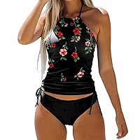Womens Bathing Suit with Skirt Normal Swimsuit Backless 2 Piece Printing Adjustable Print Multi Color Padded