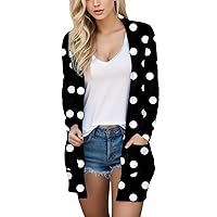 Cardigans for Women Trendy Womens Printed Casual Cardigan Coat Open Cardigan Plus Casual Knit Blouse Tops