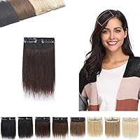 SEGO 1PCS Clip in Hair Piece 2 Clips Clip in Remy Human Hair Extensions Seamless Short Straight Invisible Hairpin for Thinning Hair Adding Hair Volume 1PCS 4/6/8/10/12 Inches 8/10/12/15/17g