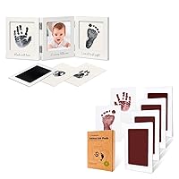 KeaBabies Baby Handprint and Footprint Kit for Newborn Boys & Girls and 4-Pack Inkless Hand and Footprint Kit - Inkless Hand and Footprint Kit - Ink Pad for Baby Hand and Footprints - Baby Girl Gifts
