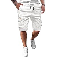 Jmierr Men's Cotton Cargo Shorts, Casual Summer Trousers with Pockets