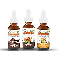 Stevia Drops English Toffee, Caramel, & Butter Pecan Stevia Select Keto Coffee Sugar-Free Stevia Flavors Bundle (3) Pack