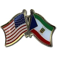 AES Wholesale Pack of 50 USA American & Equatorial Guinea Country Flag Bike Cap lapel Pin