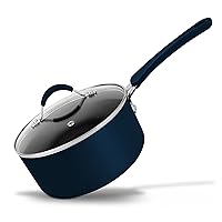 NutriChefKitchen Sauce Pot with Lid - Non-Stick High-Qualified Kitchen Cookware with See-Through Tempered Glass Lids, 2.5 Quart (Works with Models: NCCW14SBLU & NCCW20SBLU)