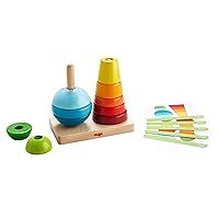 HABA Pegging Game, Wooden TOY_BUILDING_BLOCK for Ages 2 Years, Fosters Fine Motor Skills & Shape Recognition, Made in Germany, 16 Pieces
