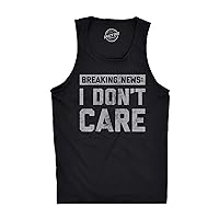 Mens Fitness Tank Breaking News I Don't Care Tanktop Funny Sarcastic Graphic Novelty Tank