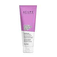 Acure Radically Rejuvenating Cleansing Cream - Foaming Creamy Facial Cleanser - Moisturizing Benefits of Olive Oil, Cocoa Butter and the Soothing Deep Cleanse of Mint - 4 oz