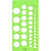 Westcott T-800 Small Circles Template, Plastic Geometric Shapes Template Tool for Drawing and Drafting