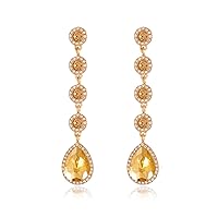 Rhinestone Statement Long Dangle Earrings for Women,Vintage Wedding Bridal Elegant Crystal Chandelier Teardrop Earrings Costume Jewelry for Prom Party