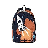Rocket in Space Stylish And Versatile Casual Backpack,For Meet Your Various Needs.Travel,Computer Backpack For Men