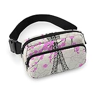 Pairs Eiffel Tower Fanny Pack Adjustable Bum Bag Crossbody Double Layer Waist Bag for Halloween