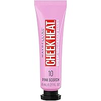 Cheek Heat Gel-Cream Blush Makeup, Lightweight, Breathable Feel, Sheer Flush Of Color, Natural-Looking, Dewy Finish, Oil-Free, Pink Scorch, 1 Count