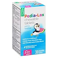 Pedia-Lax Laxative Chewable Tablets for Kids, Ages 2-11, Watermelon Flavor, 30 CT (2 Pack)