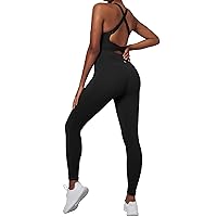 Ewedoos Jumpsuits for Women Tummy Control Adjustable Straps Workout One Piece Jumpsuit Yoga Unitard Bodysuit Pilates