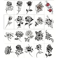 Waterproof Female Black Rose Small Pattern Temporary Tattoo Cover Scar Collarbone Arm Simulation Sticker