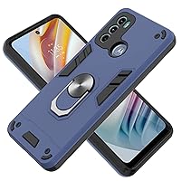 XYX Case for Motorola G60, Heavy Duty Anti-Scratch Shockproof Case with 360 Degree Rotation Ring with Magnetic Car Mount for Moto G60, Dark Blue
