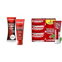 Colgate Optic White Pro Series Whitening Toothpaste with 5% Hydrogen Peroxide & Optic White Advanced Teeth Whitening Toothpaste, 2% Hydrogen Peroxide Toothpaste, Sparkling White, 3.2 Oz, 3 Pack
