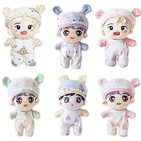 Kpop Wanna one EXO Bangtan Boy 15cm 20cm Doll's Clothes Hat Pajama Set Cute【no Doll】 (Blue Bear Pajamas【no Doll】, Suitable for 15cm Dolls)