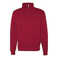 8 oz., 50/50 NuBlend Quarter-Zip Cadet Collar Sweatshirt (995M)- TRUE RED,S