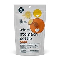 UpSpring Stomach Settle for Moms Drops for Occasional Morning Sickness with Ginger, Lemon, Spearmint, and B6. Individually Wrapped Drops, 28 Ct(Packaging May Vary)