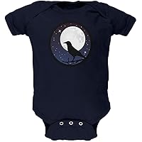 Animal World Raven Crow Moon Night Sky Silhoutte Soft Baby One Piece