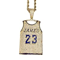 Custom 23 Men Women 925 Italy Gold Finish Iced Charm Ice Out Pendant Stainless Steel Real 3 mm Rope, Mans Jewelry, Iced Pendant, Rope Necklace 16