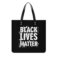 Black Lives Matter PU Leather Tote Bag Top Handle Satchel Handbags Shoulder Bags for Women Men