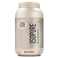 Unflavored Protein, 25g Whey Isolate, Zero Carb & Keto Friendly, 47 Servings, 3 Pounds (Packaging May Vary)