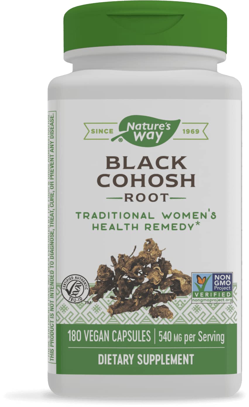 Nature's Way Black Cohosh Root, Traditional Support for Women's Health*, 540 mg, 180 Vegan Capsules & Herbal Neem Leaf, Traditional Ayurvedic Intestinal Remedy*, 100 Vegan Capsules
