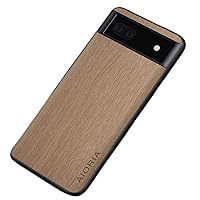 Creative Wood Grain Wear Resistant Phone Case Back Cover for Google Pixel 7 6 5 4 Pro 6A 5A 4A XL 4G 5G, Soft TPU Border Shockproof Shell(Light Gray,Pixel 6 Pro)