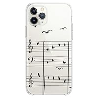 TPU Case Compatible with iPhone 15 14 13 12 11 Pro Max Plus Mini Xs Xr X 8+ 7 6 5 SE Black Flexible Silicone Kids Birds Themed Contour Art Print Melody Design Clear Cute Slim fit Girls Musician