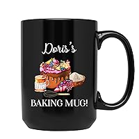 Customized Baker Lover Mugs, Personalized Baking Coffee Mug With Name, Custom Baking Coffee Cup, Baker Porcelain Cup, Cake Ceramic Mug Gifts For Friends/Family, Black Ceramic Cups 11oz 15oz