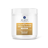 DR. EMIL NUTRITION Collagen Peptides Powder Plus Immune Mushroom Blend - Collagen Powder for Women with Lions Mane & Reishi Mushroom Powder for Immunity - Collagen Supplements for Hair, Skin & Nails