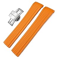 21mm Colorful Fluorous Rubber WatchBands For Patek 5164A 5167A AQUANAUT Philippe Series Butterfly Buckle Silicone Watch Strap for man and woman