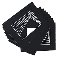 50 Pcs of 8x10 BLACK Picture Mats Mattes Matting for 5x7 Photo + Backing + Bags