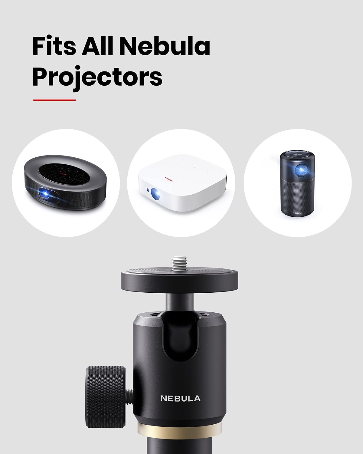 Anker Nebula Apollo, Wi-Fi Mini Projector with Anker Nebula Projector Lightweight and Adjustable 3-ft Floor Stand