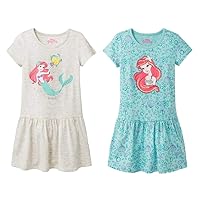 Disney One Size Princess Ariel Tshirt 2 Pack Gift Set-Short Sleeve Girls Dresses