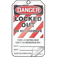 Accuform Lockout Tags, Pack of 25, Danger Locked Out Do Not Remove, US Made OSHA Compliant Tags, Weather-Proof & Chemical Resistant Laminated PF-Cardstock, 5.75