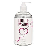 Liquid Passion Natural Water-Based Personal Lube, pH Friendly, Fragrance-Free & Hydrating, Safe for Toys & Condoms. Made in USA - 16 Fl Oz